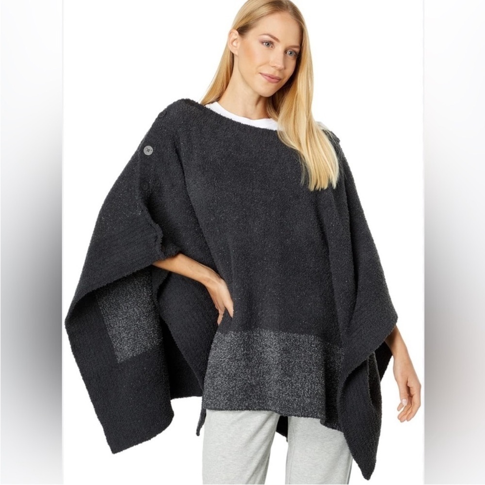 Barefoot Dreams CozyChic Coastline Grey  Pullover Poncho One Size